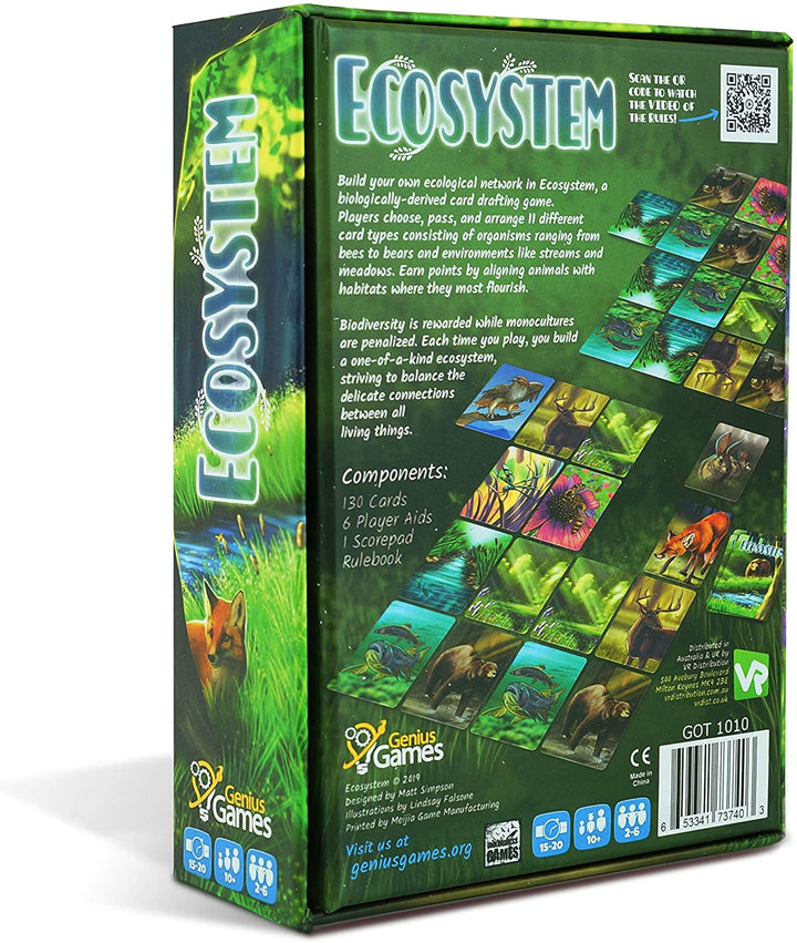 Genius Games – 74568 Ökosystem- und Ökologie-Brettspiel – lehrreich, Wildtiere, Natur, Biologie, Tiernahrungskette, Lebensraum – Stamm – Wissenschaft