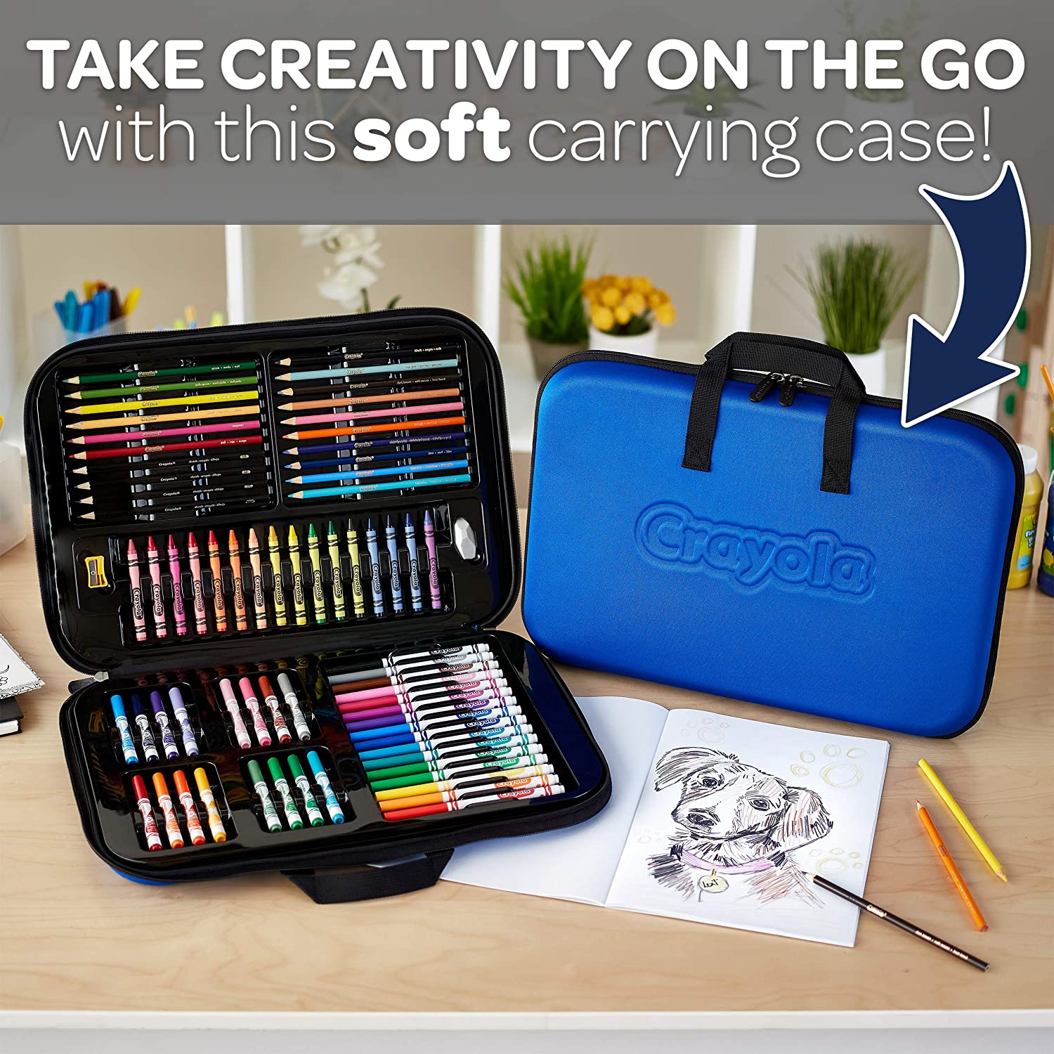 Crayola - Sketch & Color Art Kit 70+ Piece Set with Sketchbook 3