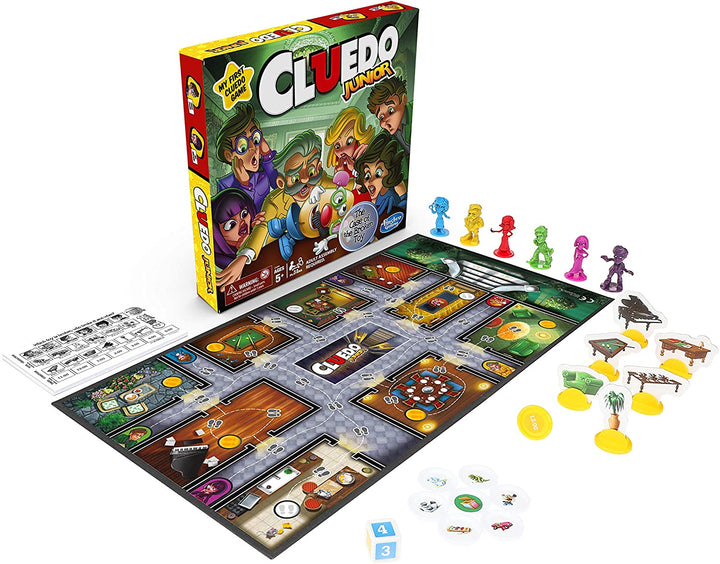 Clue Junior Brettspiel für Kinder ab 5 Jahren, Case of the Broken Toy, klassisches Mystery-Spiel für 2–6 Spieler