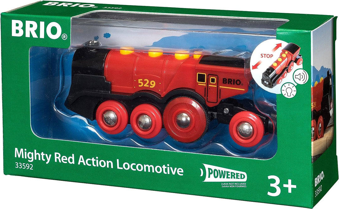 BRIO World Mighty Red Action Locomotive - Battery-Powered Train for Kids 3 Years Up