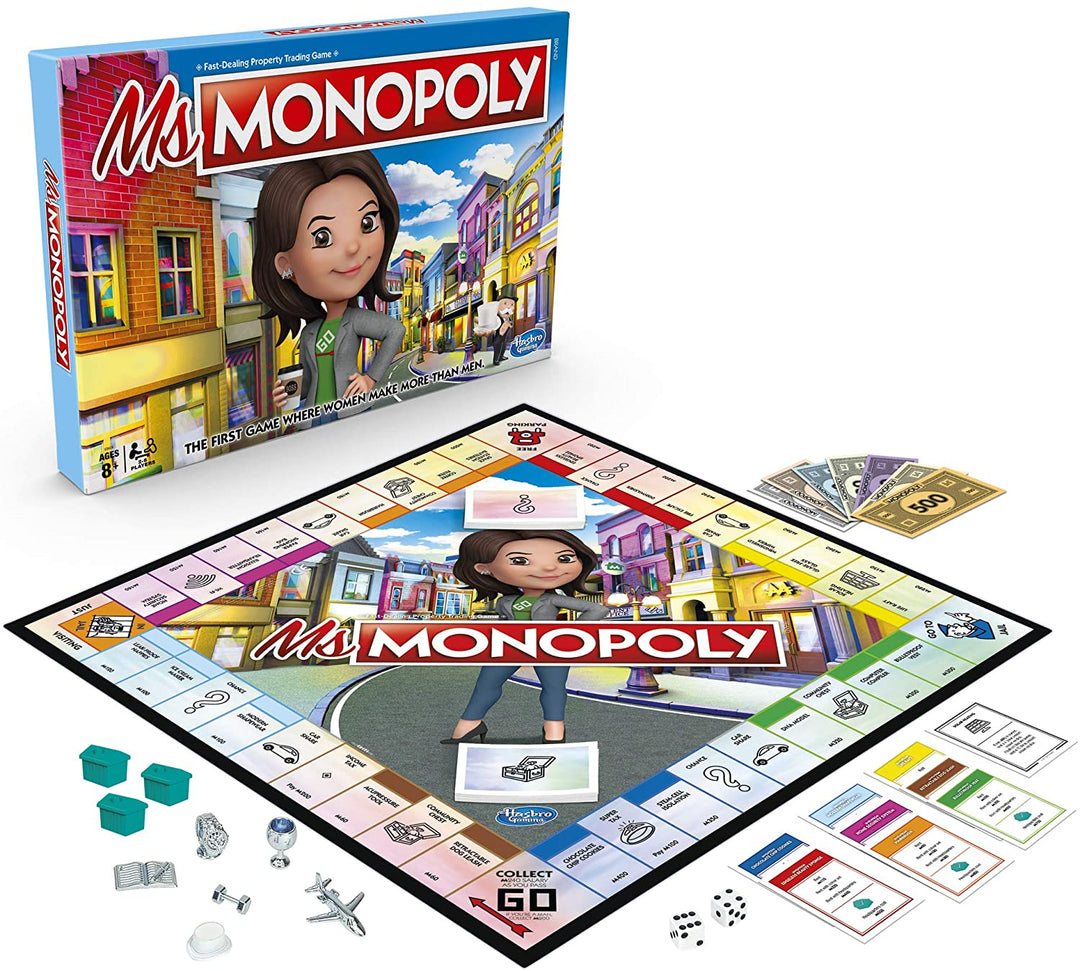 Frau Monopoly Brettspiel; Erstes Spiel, in dem Frauen mehr verdienen als Männer