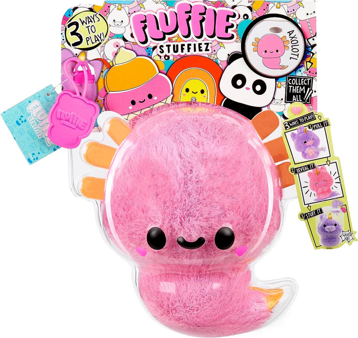 Fluffie Stuffiez Small Collectible Axolotl Plush - 3 Ways to Play for Kids 4+