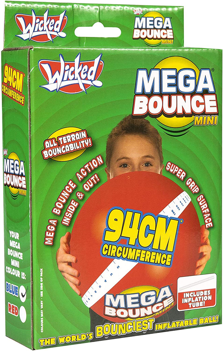 Wicked Wkmbm Mega Bounce Mini INFLatable Outdoor Ball, Red Or Blue