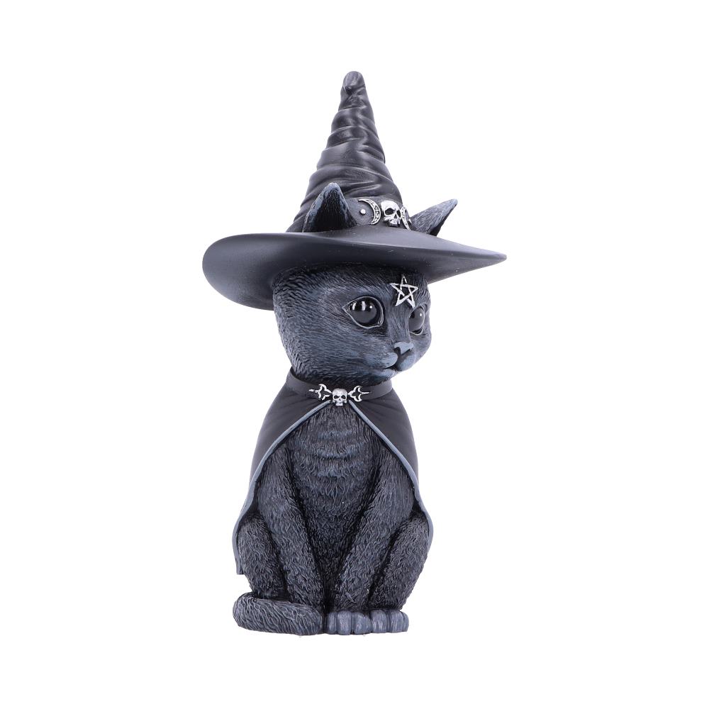 Nemesis Now Purrah Hexenhut okkulte Katzenfigur, schwarz, 13,5 cm