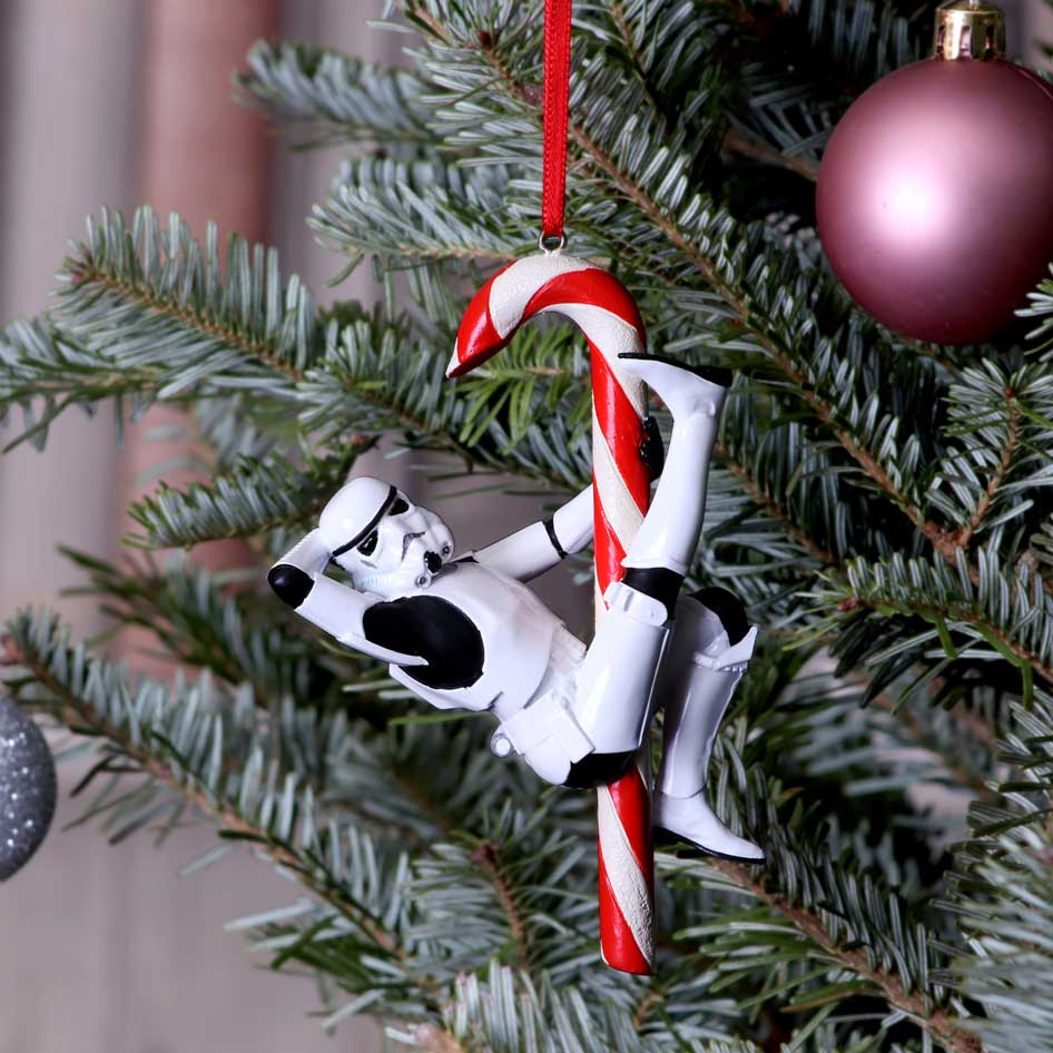 Nemesis Now Stormtrooper Candy Cane Hanging Ornament in Red and White Resin 1